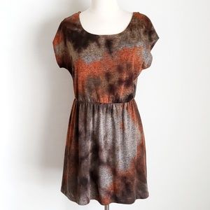 As U Wish Brown and Orange Mini Dress